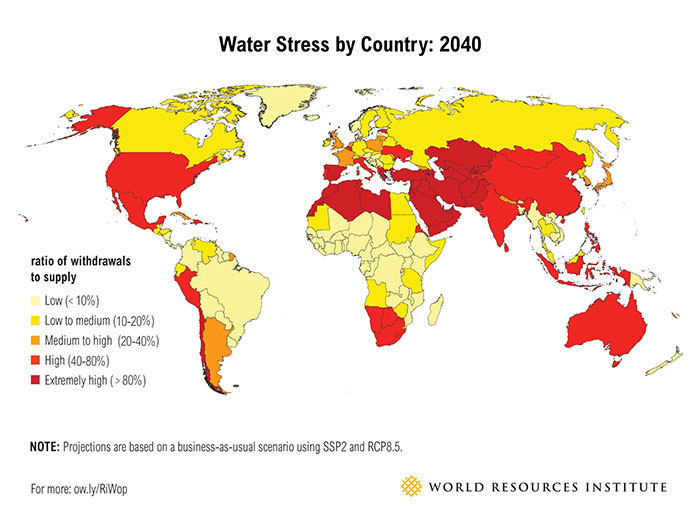 Países que tendrán problemas de abastecimiento de agua